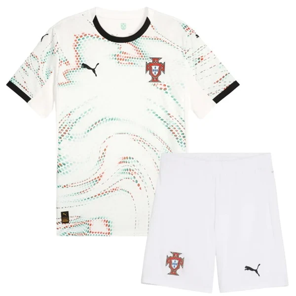 Segunda Conjunto De Niños Portugal 2025 Blanco Portugal Niños Conjunto 2025 Segunda Blanco - Equipacion Portugal Niños | tiendasdefutboles