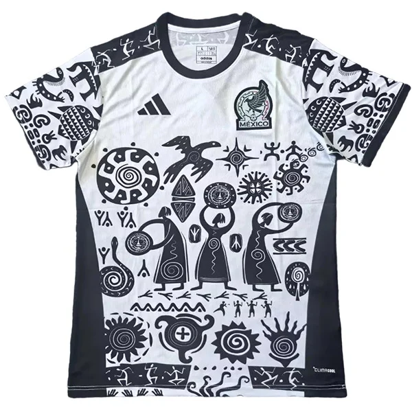 Tailandia Especial Camiseta Mexico 2026 Negro Blanco México Camiseta 2026 Especial Negra - Camiseta Selección México | tiendasdefutboles