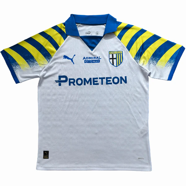 Tailandia Tercera Camiseta Parma 2025 2026 Blanco Azul Parma Camiseta 2025 2026 Tercera Blanca - Camiseta Real Madrid Parmalat | tiendasdefutboles