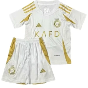 Al-Nassr FC Niños Conjunto 2024 2025 Tercera Blanco - Tuta Al-Nassr FC Niños | tiendasdefutboles
