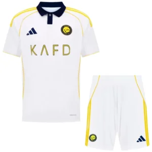 Al-Nassr FC Niños Conjunto 2025 2026 Tercera Blanco - Tuta Al-Nassr FC Niños | tiendasdefutboles