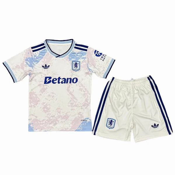 Tercera Conjunto De Niños Aston Villa 2025 2026 Blanco Aston Villa Niños Conjunto 2025 2026 Tercera Blanco - Tuta Aston Villa Niños | tiendasdefutboles