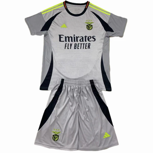 Tercera Conjunto De Niños Benfica 2024 2025 Gris SL Benfica Niños Conjunto 2024 2025 Tercera Gris - Tuta SL Benfica Niños | tiendasdefutboles