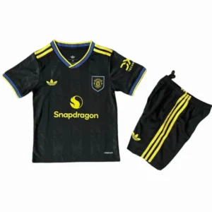 Manchester United Niños Conjunto 2025 2026 Tercera Negro - Equipacion Manchester United Niños | tiendasdefutboles