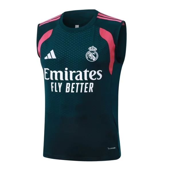 Camiseta Sin Mangas Real Madrid 2026 2027 Verde Marino Rosa Real Madrid Camiseta 2026 2027 Verde - Camiseta Real Madrid | tiendasdefutboles