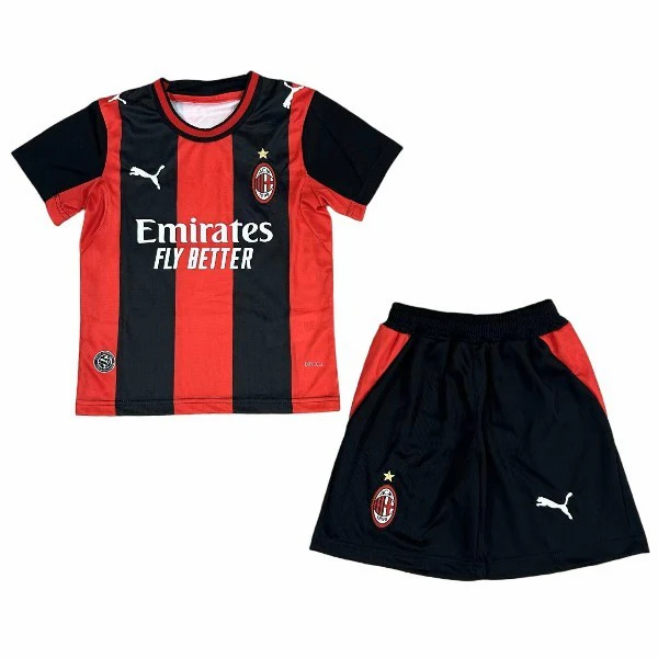 Casa Conjunto De Niños AC Milan 2026 2027 Rojo I Negro AC Milan Niños Conjunto 2026 2027 Casa Rojo - AC Milan Niños Barata | tiendasdefutboles
