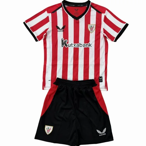 Casa Conjunto De Niños Athletic Bilbao 2026 2027 Rojo Blanco Athletic Bilbao Niños Conjunto 2026 2027 Casa Rojo - Equipacion Athletic Bilbao Niños | tiendasdefutboles