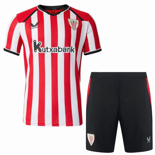 Casa Conjunto De Niños Athletic Bilbao 2026 2027 Rojo Blanco Athletic Bilbao Niños Conjunto 2026 2027 Casa Rojo - Equipacion Athletic Bilbao Niños | tiendasdefutboles