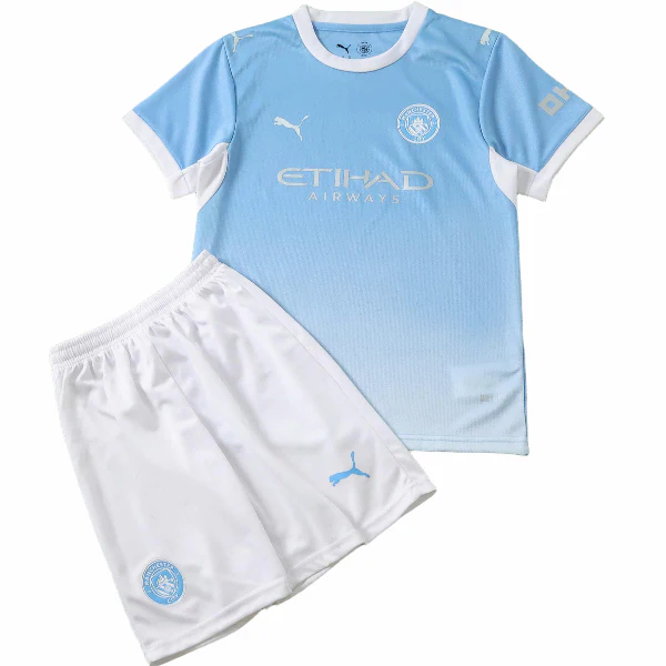 Casa Conjunto De Niños Manchester City 2026 2027 Azul Manchester City Niños Conjunto 2026 2027 Casa Azul - Equipacion Manchester City Niños | tiendasdefutboles