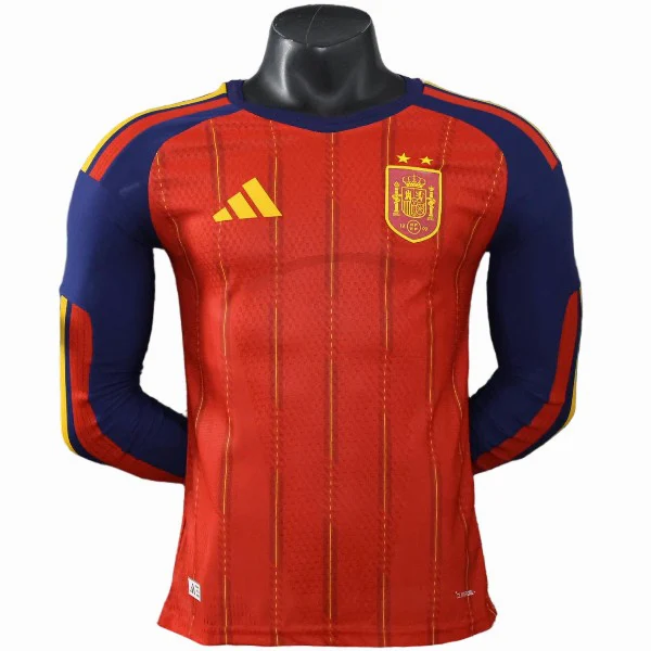 Casa Jugadores Manga Larga España 2 Estrellas 2026 Rojo España Camiseta Edición Jugadores 2026 Casa Roja - Camiseta España | tiendasdefutboles