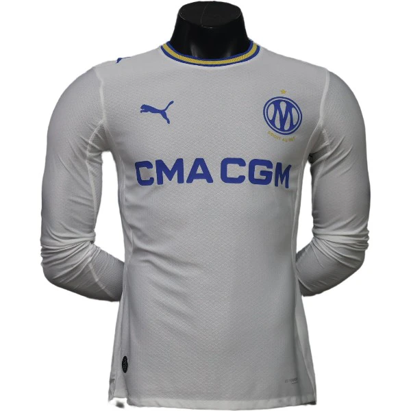 Casa Jugadores Manga Larga Marsella 2026 2027 Blanco Marsella Camiseta Edición Jugadores 2026 2027 Casa Blanca - Camiseta Marsella | tiendasdefutboles