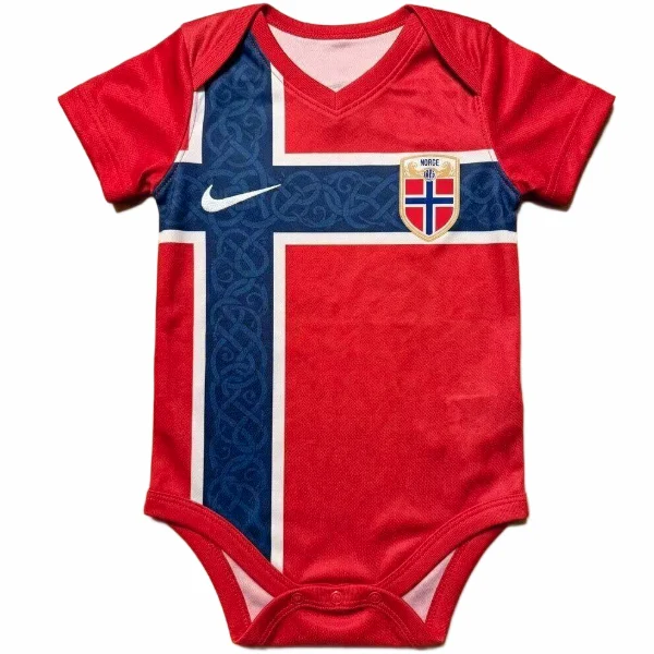 Casa Onesies Niños Noruega 2026 Rojo Noruega Niños Camiseta 2026 Casa Roja - Camiseta Noruega Mundial 2026 Niños | tiendasdefutboles