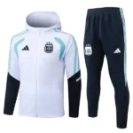 Conjunto Completo Chaqueta Con Capucha Argentina 2026 Blanco Azul