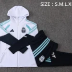Conjunto Completo Chaqueta Con Capucha Argentina 2026 Blanco Azul