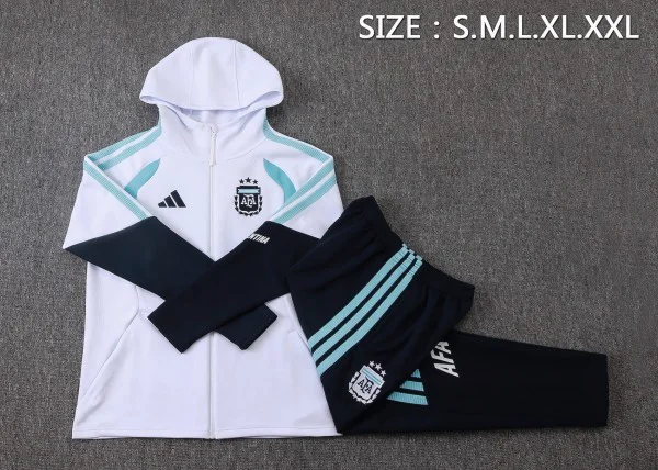 Conjunto Completo Chaqueta Con Capucha Argentina 2026 Blanco Azul Argentina Conjunto 2026 Blanco - Argentina Barata | tiendasdefutboles