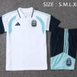 Conjunto Completo Polo Argentina 2026 Blanco Azul