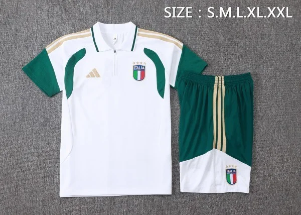 Conjunto Completo Polo Italia 2026 Blanco I Verde Italia Conjunto 2026 Blanco - Equipación Italia | tiendasdefutboles