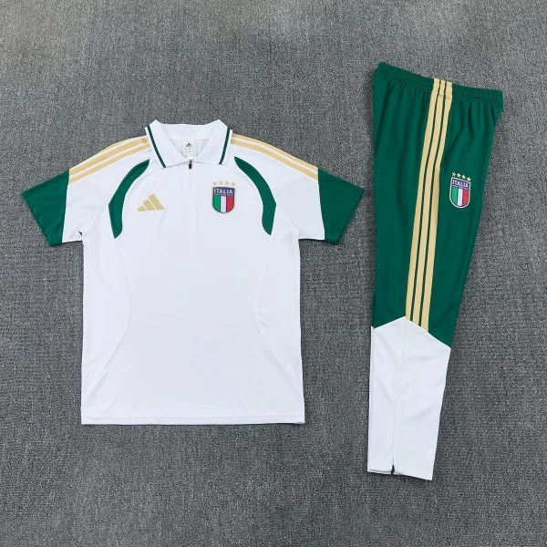 Conjunto Completo Polo Italia 2026 Blanco Verde Italia Conjunto 2026 Blanco - Equipación Italia | tiendasdefutboles