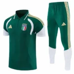 Conjunto Completo Polo Italia 2026 Verde Blanco