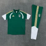 Conjunto Completo Polo Italia 2026 Verde Blanco