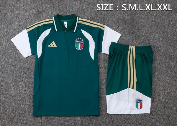 Conjunto Completo Polo Italia 2026 Verde I Blanco Italia Conjunto 2026 Verde - Equipación Italia | tiendasdefutboles