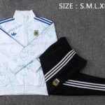 Conjunto Completo Ropa Deportiva Con Cremallera Larga Argentina 2026 Blanco I Azul Negro