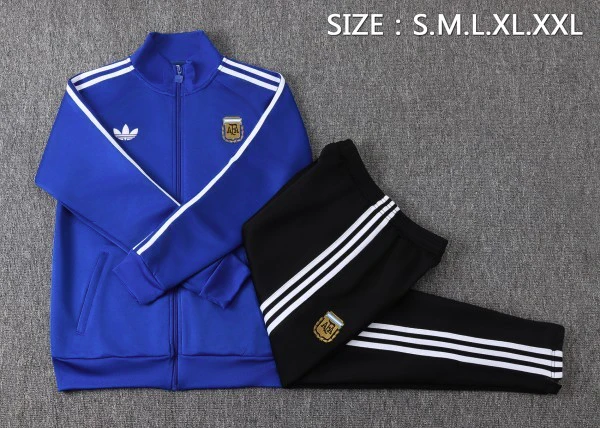 Conjunto Completo Ropa Deportiva Con Cremallera Larga Argentina 2026 Azul I Blanco Negro Argentina Conjunto 2026 Azul - Argentina Barata | tiendasdefutboles