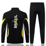 Conjunto Completo Ropa Deportiva Con Cremallera Larga Brasil 2026 Negro I Amarillo