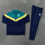 Conjunto Completo Ropa Deportiva Con Cremallera Larga Brasil 2026 Verde Amarillo Azul