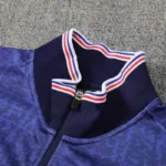 Conjunto Completo Ropa Deportiva Con Cremallera Larga Francia 2026 Azul I Marino