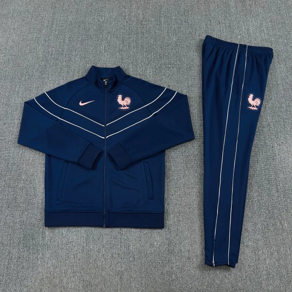 Conjunto Completo Ropa Deportiva Con Cremallera Larga Francia 2026 Azul Marino Francia Conjunto 2026 Azul - Francia Barata | tiendasdefutboles