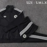 Conjunto Completo Ropa Deportiva Con Cremallera Larga Niños Alemania 2026 Negro I Blanco
