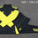 Conjunto Completo Ropa Deportiva Con Cremallera Larga Niños Real Madrid 2025 2026 Gris Amarillo