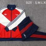 Conjunto Completo Ropa Deportiva Con Cremallera Larga Niños Arsenal 2026 2027 Rojo Azul Blanco