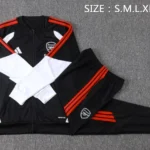 Conjunto Completo Ropa Deportiva Con Cremallera Larga Niños Arsenal 2026 2027 Negro Rojo Blanco