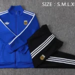 Conjunto Completo Ropa Deportiva Con Cremallera Larga Niños Argentina 2026 Azul I Blanco Negro