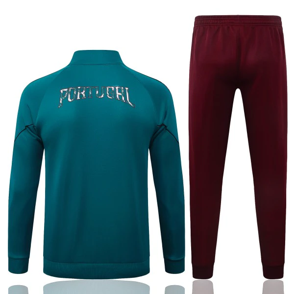 Conjunto Completo Ropa Deportiva Con Cremallera Larga Portugal 2026 Verde Borgona Portugal Conjunto 2026 Verde - Portugal Barata | tiendasdefutboles