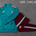 Conjunto Completo Ropa Deportiva Con Cremallera Larga Portugal 2026 Verde Borgona