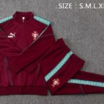 Conjunto Completo Ropa Deportiva Con Cremallera Larga Portugal 2026 Borgona