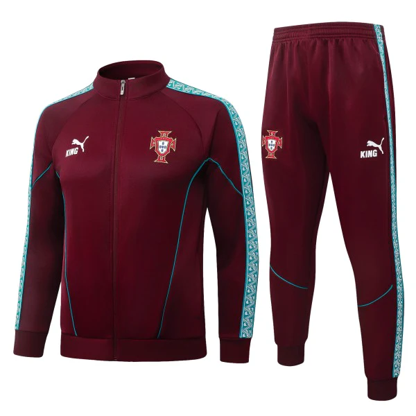 Conjunto Completo Ropa Deportiva Con Cremallera Larga Portugal 2026 Borgona Portugal Conjunto 2026 - Portugal Barata | tiendasdefutboles