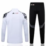 Conjunto Completo Ropa Deportiva Con Cremallera Larga Real Madrid 2025 2026 Blanco Amarillo Negro