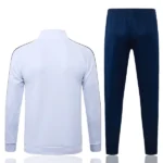 Conjunto Completo Ropa Deportiva Con Cremallera Larga Real Madrid 2026 2027 Blanco Amarillo Azul Marino