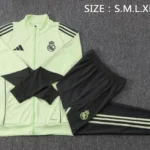 Conjunto Completo Ropa Deportiva Con Cremallera Larga Real Madrid 2025 2026 Verde Gris