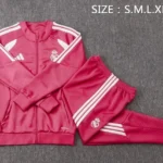 Conjunto Completo Ropa Deportiva Con Cremallera Larga Real Madrid 2026 2027 Rosa Blanco