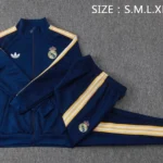 Conjunto Completo Ropa Deportiva Con Cremallera Larga Real Madrid 2026 2027 Azul Marino Amarillo