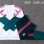 Conjunto Completo Ropa Deportiva Con Cremallera Larga Real Madrid 2026 2027 Blanco Rosa Verde