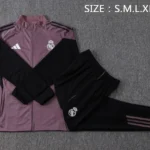 Conjunto Completo Ropa Deportiva Con Cremallera Larga Real Madrid 2026 2027 Negro Gris Purpura