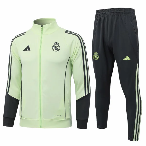 Conjunto Completo Ropa Deportiva Con Cremallera Larga Real Madrid 2025 2026 Verde Gris Real Madrid Conjunto 2025 2026 Verde - Real Madrid Barata | tiendasdefutboles