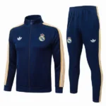 Conjunto Completo Ropa Deportiva Con Cremallera Larga Real Madrid 2026 2027 Azul Marino Amarillo
