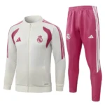 Conjunto Completo Ropa Deportiva Con Cremallera Larga Real Madrid 2026 2027 Amarillo Rosa Blanco